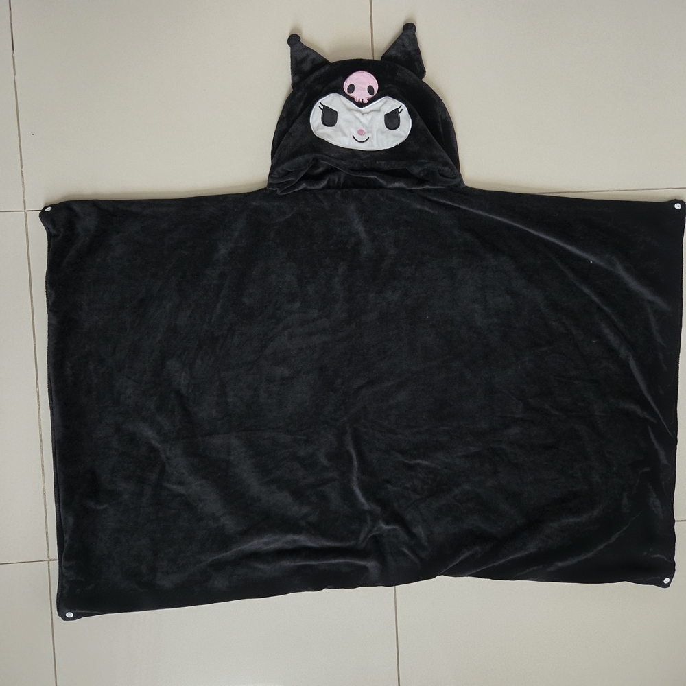 Kuromi Black Hooded Character Blanket